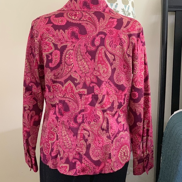 Jones New York Collection Paisley Button Blouse - Picture 3 of 4